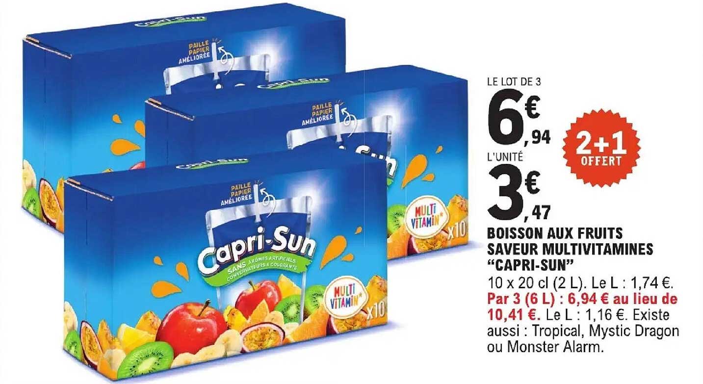 BOISSON AUX FRUITS SAVEUR MULTIVITAMINES “CAPRI-SUN”