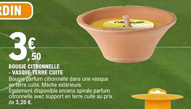 BOUGIE CITRONNELLE - VASQUE TERRE CUITE