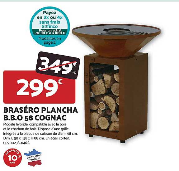 BRASÉRO PLANCHA B.B. 58 COGNAC