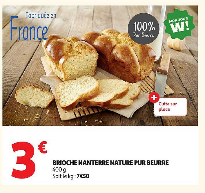 BRIOCHE NANTERRE NATURE PUR BEURRE