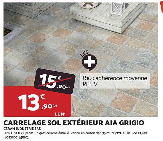 CARRELAGE SOL EXTÉRIEUR A1A GRIGIO