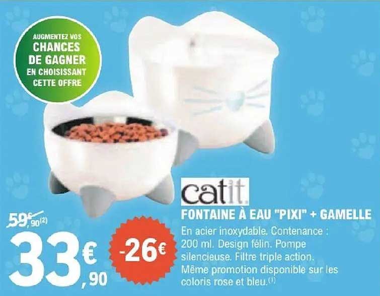 catit FONTAINE À EAU "PIXI" + GAMELLE