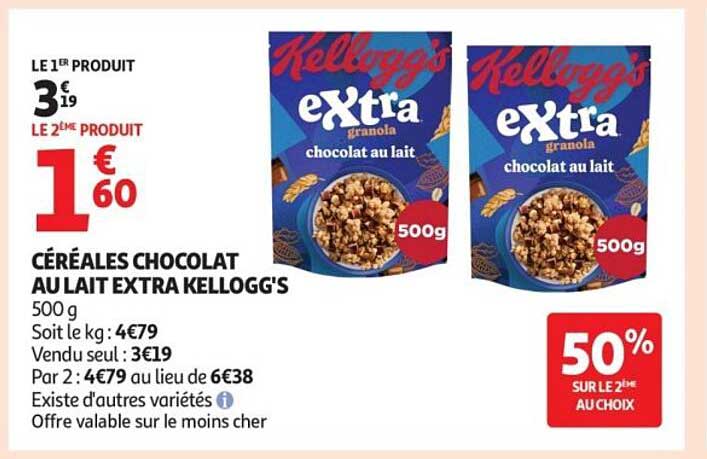 CÉRÉALES CHOCOLAT AU LAIT EXTRA KELLOGG'S