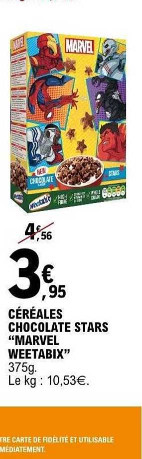 CÉRÉALES CHOCOLATE STARS “MARVEL WEETABIX”