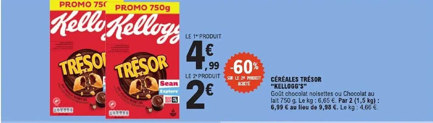 CÉRÉALES TRÉSOR "KELLOGG'S"
