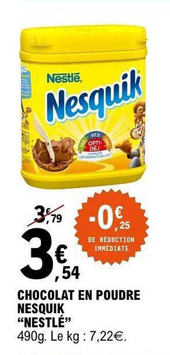 CHOCOLAT EN POUDRE NESQUIK “NESTLÉ”