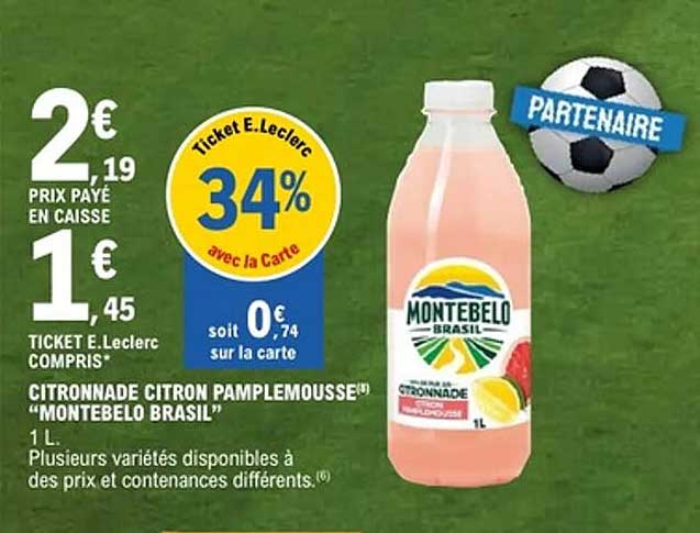 CITRONNADE CITRON PAMPLEMOUSSE "MONTEBELO BRASIL"
