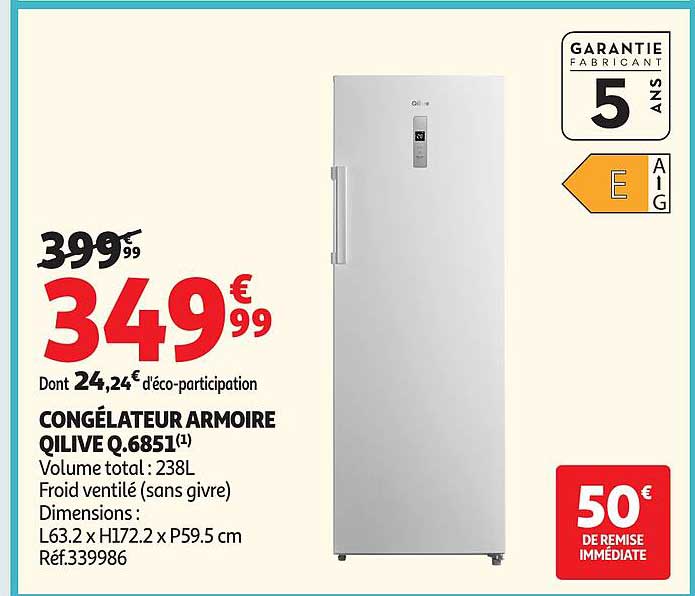 CONGÉLATEUR ARMOIRE QILIVE Q.6851