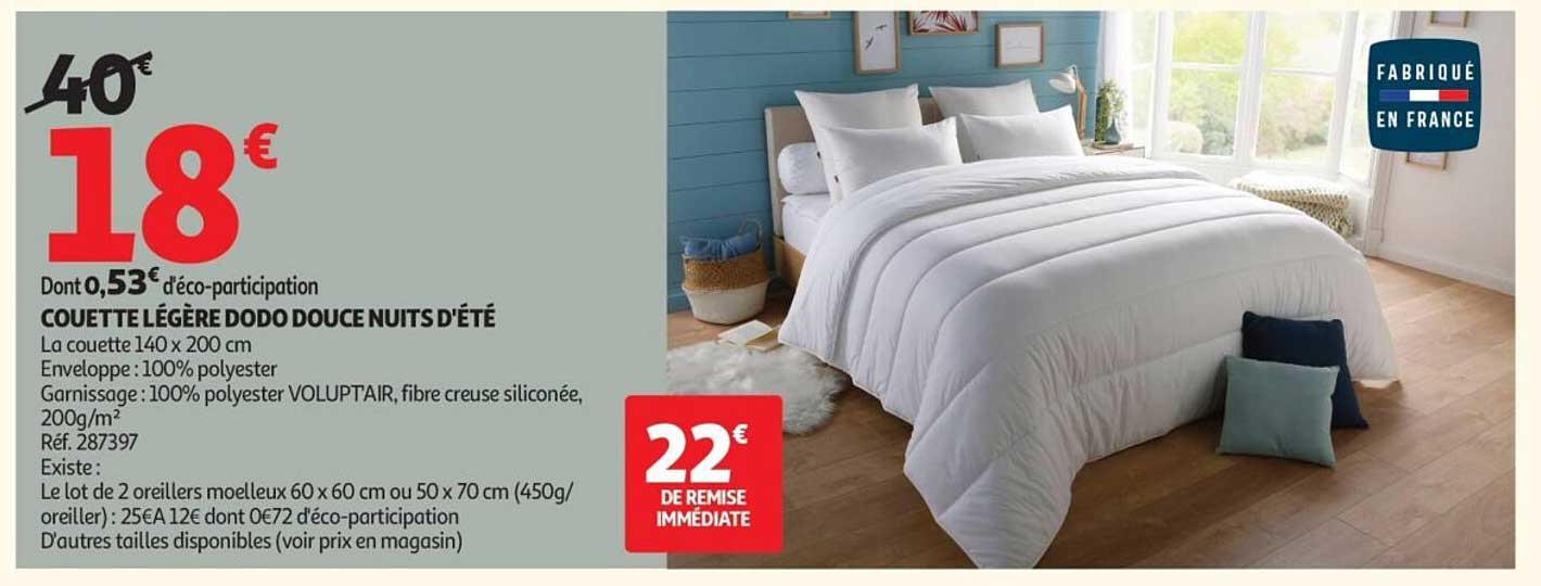 COUETTE LÉGÈRE DODO DOUCE NUITS D’ÉTÉ
