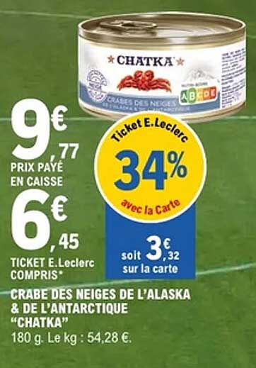 CRABE DES NEIGES DE L’ALASKA & DE L’ANTARCTIQUE “CHATKA”