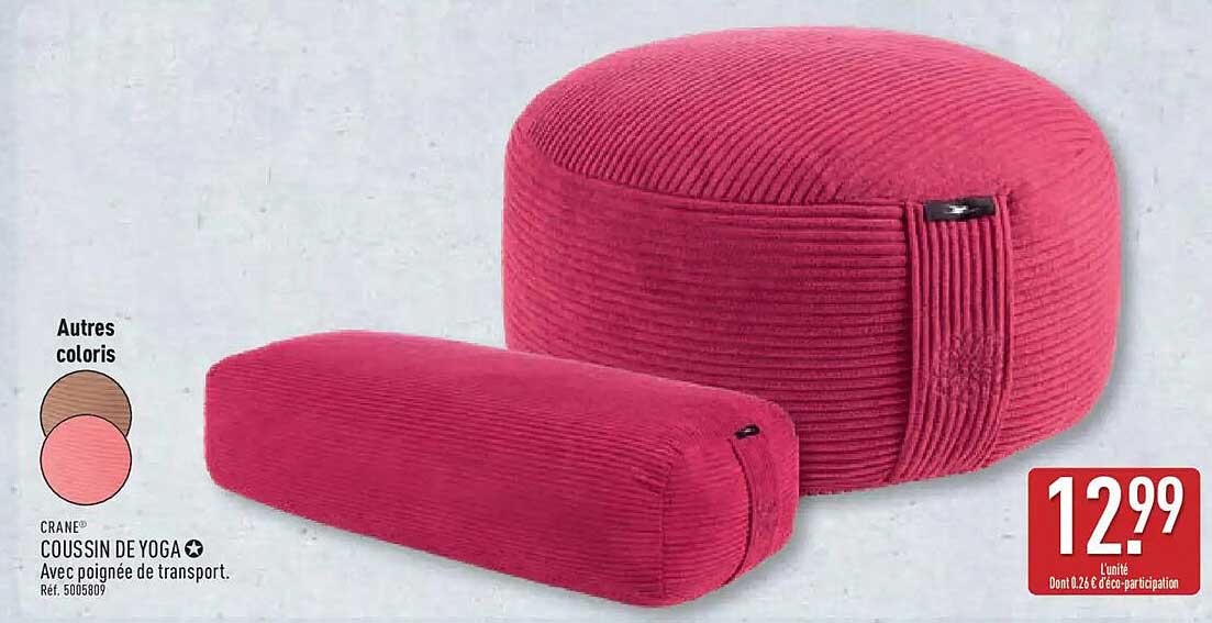CRANE® COUSSIN DE YOGA ★ Avec poignée de transport. Réf. 5005809