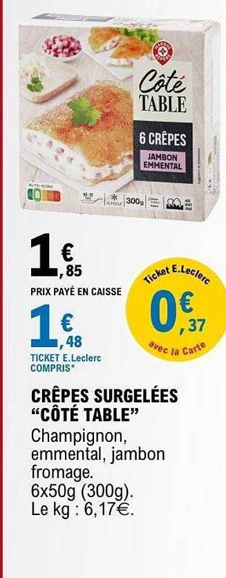 CRÊPES SURGELÉES “CÔTÉ TABLE”