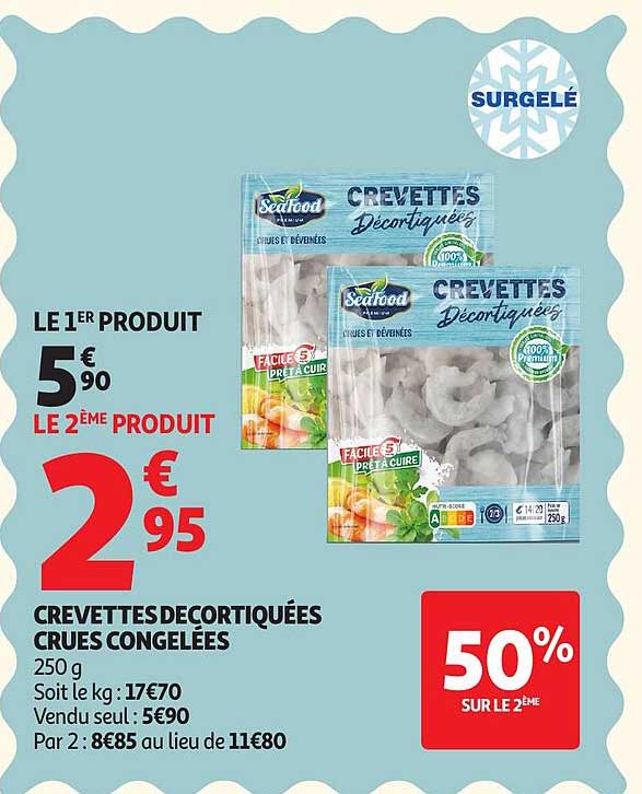 CREVETTES DÉCORTIQUÉES CRUES CONGELÉES