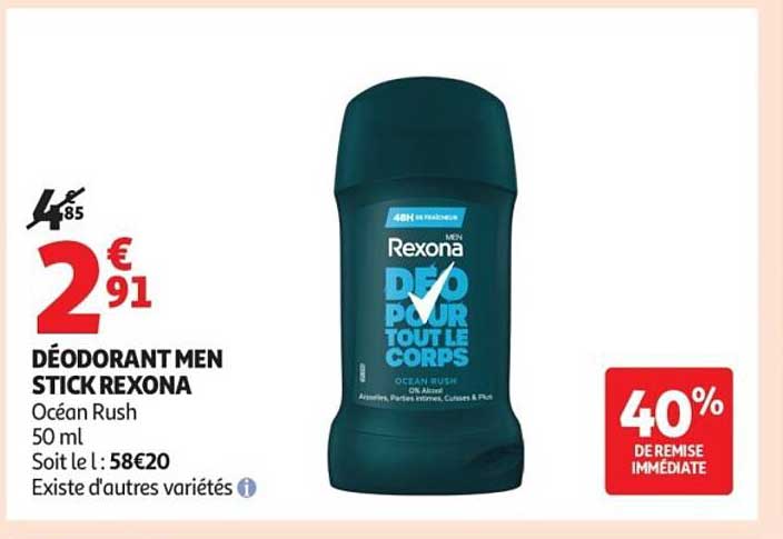 DÉODORANT MEN STICK REXONA Océan Rush 50 ml