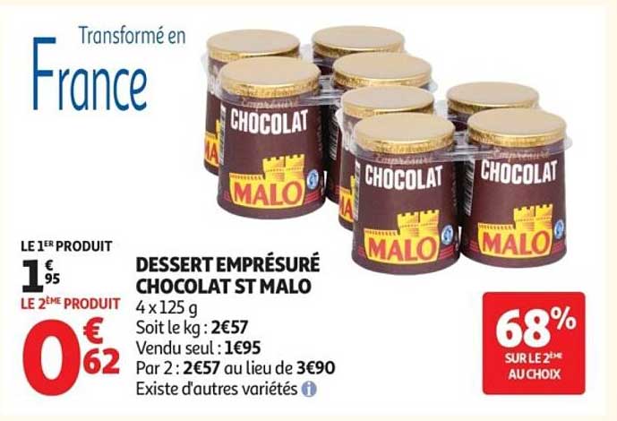 DESSERT EMPRESURÉ CHOCOLAT ST MALO