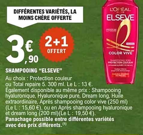 DIFFÉRENTES VARIÉTÉS, LA MOINS CHÈRE OFFERTE