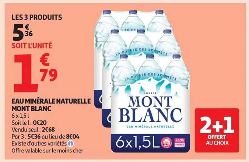 EAU MINÉRALE NATURELLE MONT BLANC 6x1,5l