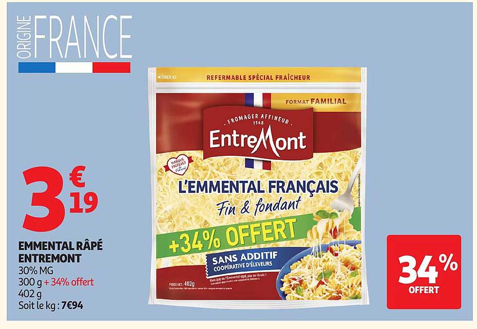 EMMENTAL RÂPÉ ENTRE MONT