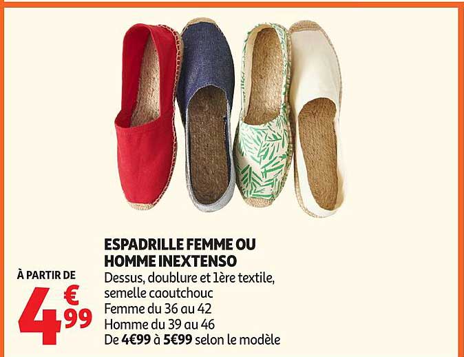 ESPADRILLE FEMME OU HOMME INEXTENSO