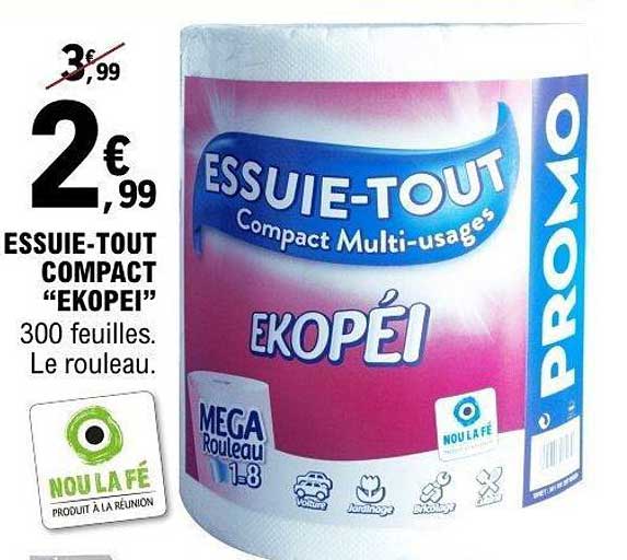 ESSUIE-TOUT COMPACT “EKOPEI” 300 feuilles. Le rouleau.