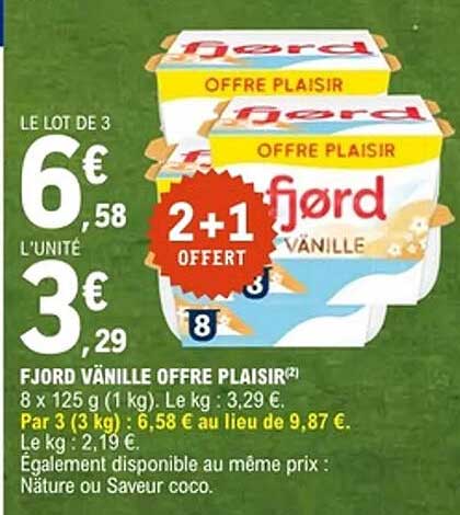 FJORD VANILLE OFFRE PLAISIR