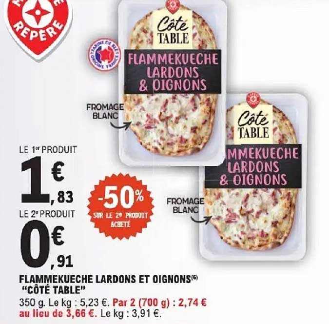 FLAMMEKUECHE LARDONS ET OIGNONS «CÔTE TABLE»