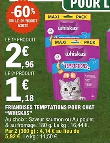 FRANDISES TEMPTATIONS POUR CHAT “WHISKAS”
