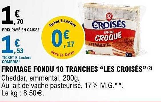 FROMAGE FONDU 10 TRANCHES “LES CROISÉS”