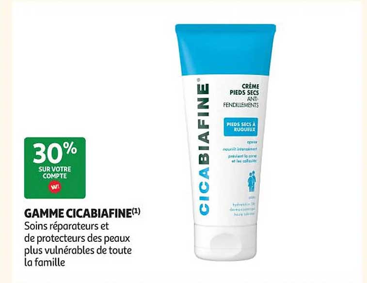 GAMME CICABIAFINE(1) Soins réparateurs et de protecteurs des peaux plus vulnérables de toute la famille