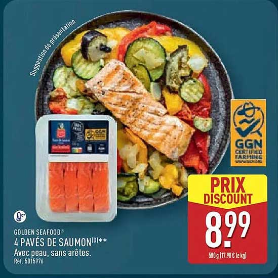 GOLDEN SEAFOOD® 4 PAVÉS DE SAUMON** Avec peau, sans arêtes.