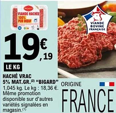 HACHÉ VRAC 5% MAT.GR. (2) “BIGARD”