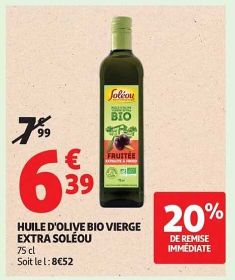 HUILE D'OLIVE BIO VIERGE EXTRA SOLEOU