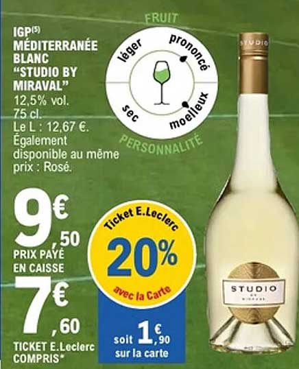 IGP Méditerranée blanc “Studio by Miraval”