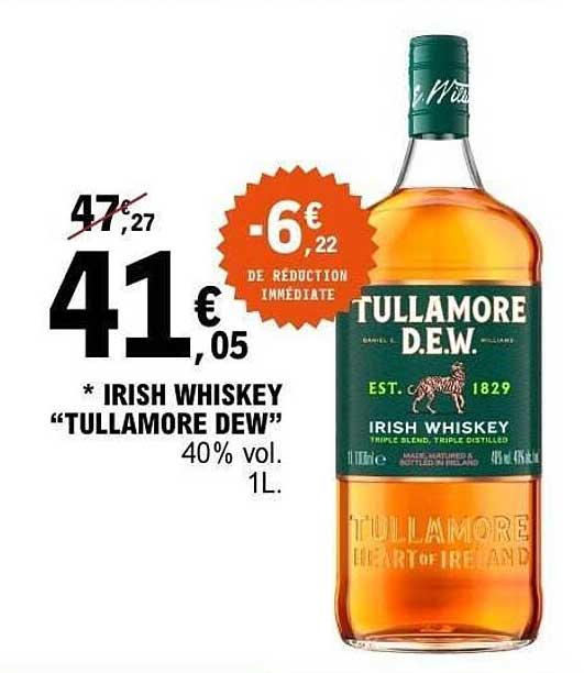* IRISH WHISKEY “TULLAMORE DEW” 40% vol. 1L.