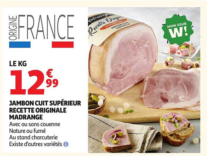 JAMBON CUIT SUPÉRIEUR RECETTE ORIGINALE MADRANGE