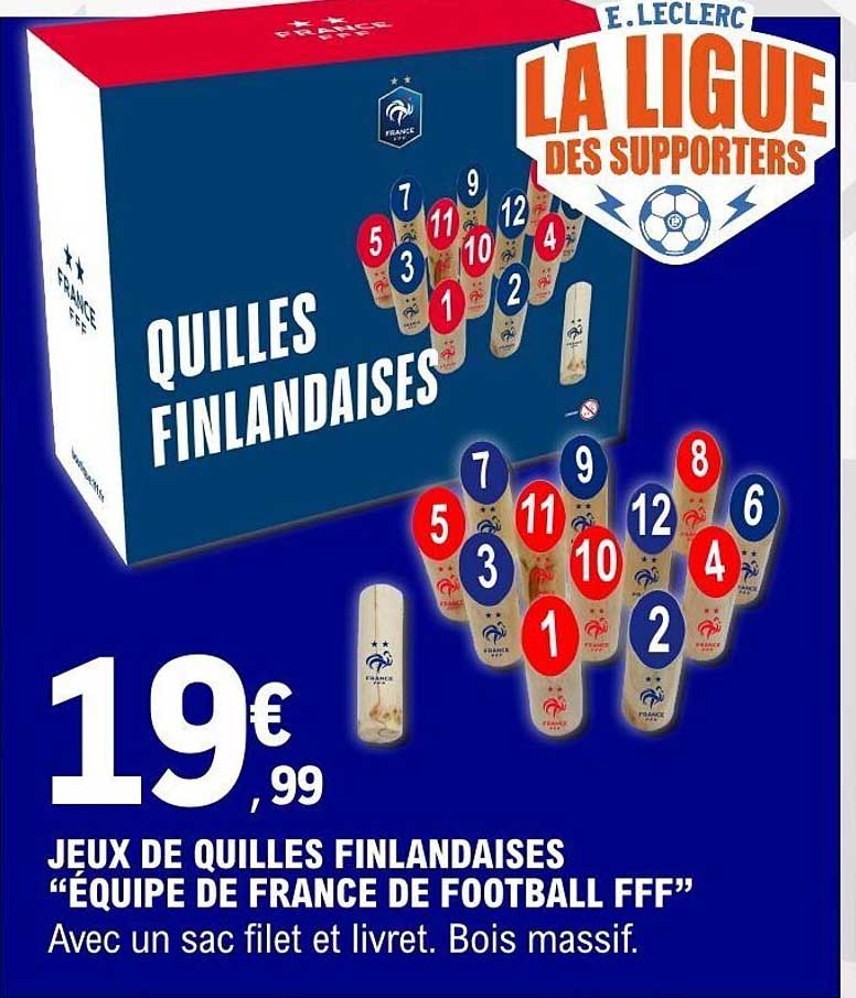 JEUX DE QUILLES FINLANDAISES “ÉQUIPE DE FRANCE DE FOOTBALL FFF”