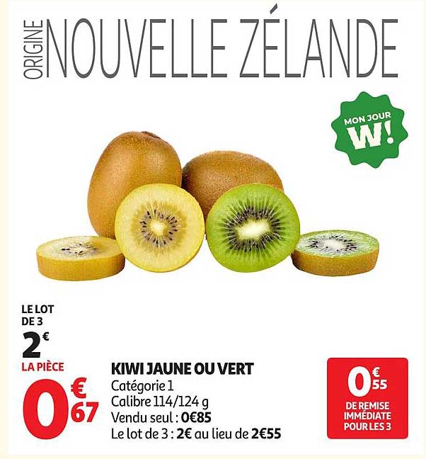 KIWI JAUNE OU VERT