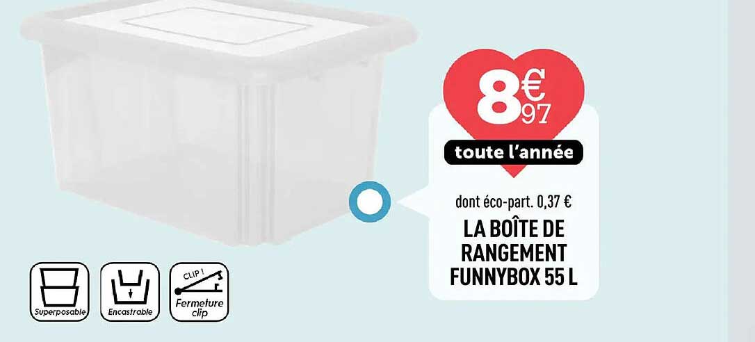 LA BOÎTE DE RANGEMENT FUNNYBOX 55 L
