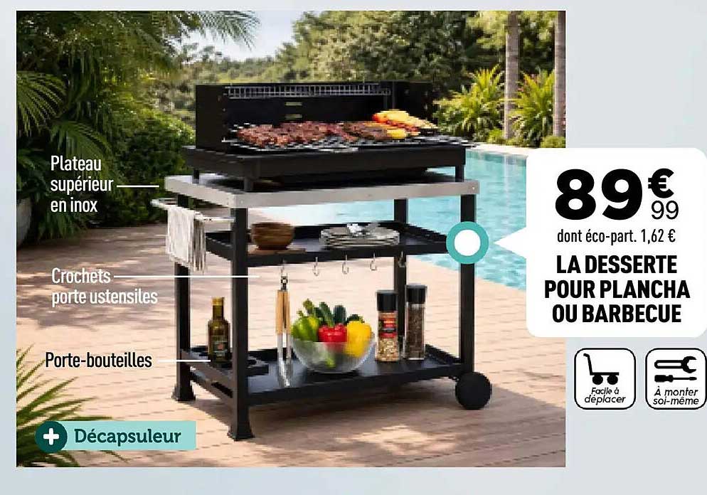 LA DESSERTE POUR PLANCHA OU BARBECUE