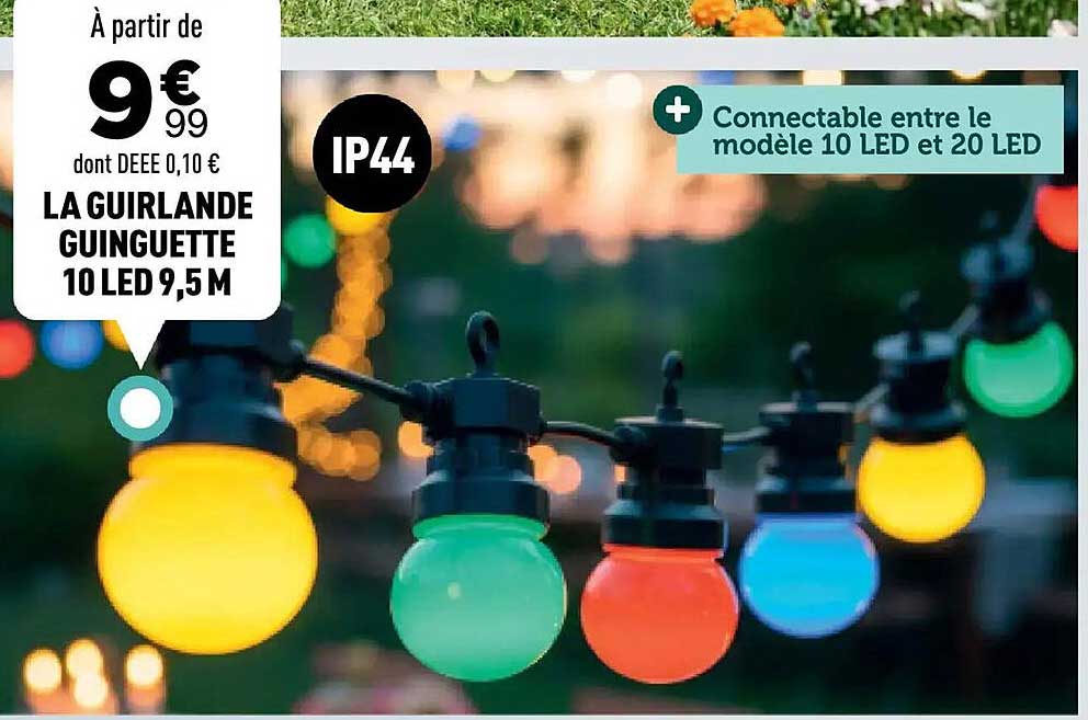 LA GUIRLANDE GUINGUETTE 10 LED 9,5M
