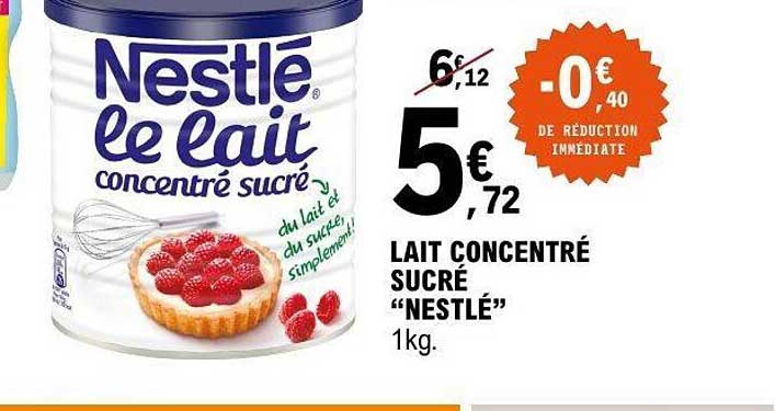 LAIT CONCENTRÉ SUCRÉ “NESTLÉ” 1kg.