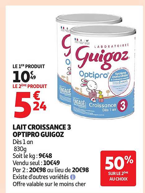 LAIT CROISSANCE 3 OPTIPRO GUIGOZ