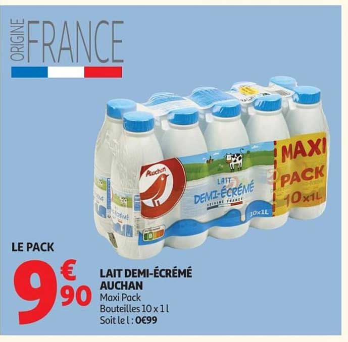 LAIT DEMI-ÉCRÉMÉ AUCHAN