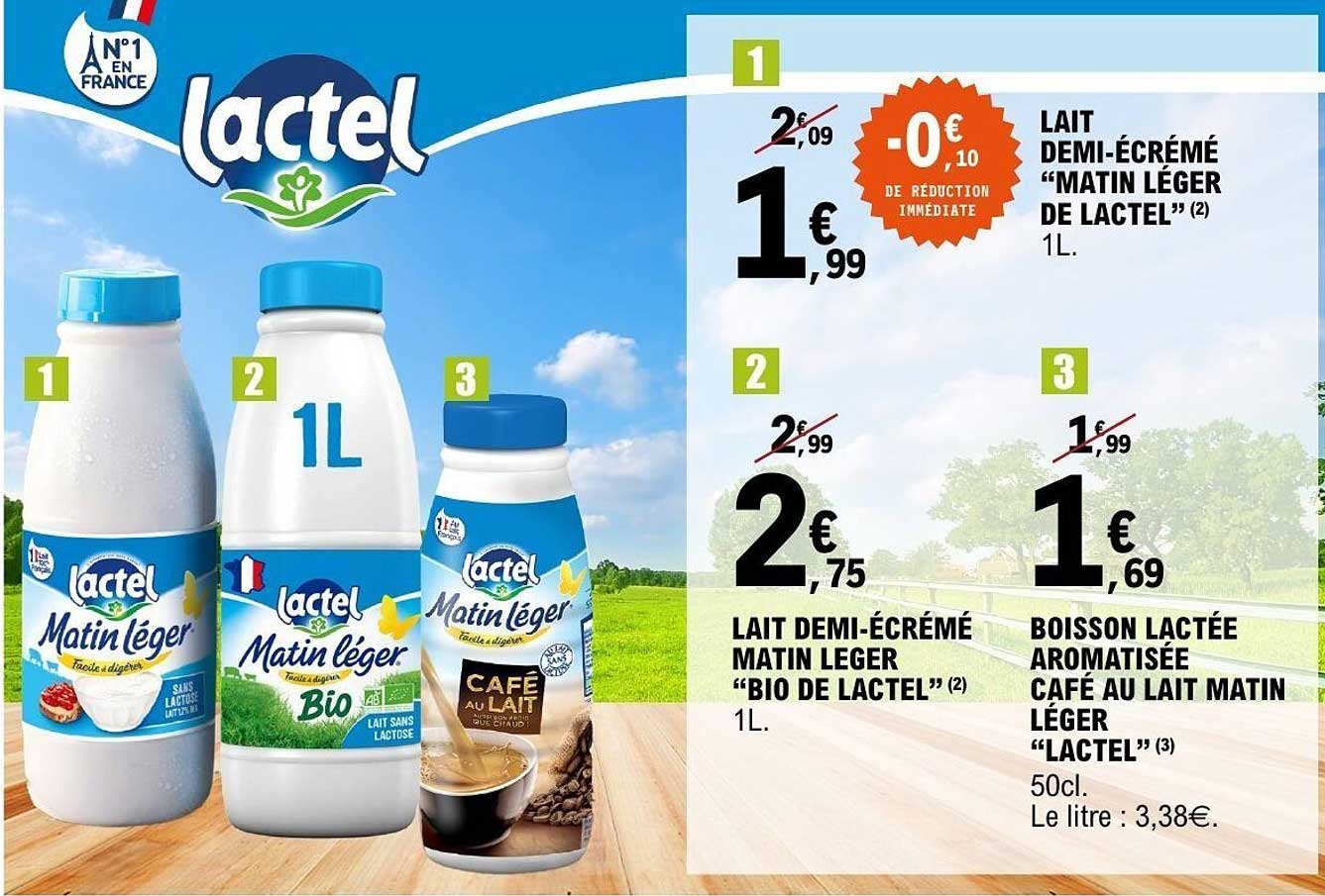 LAIT DEMI-ÉCRÉMÉ “MATIN LÉGER” DE LACTEL