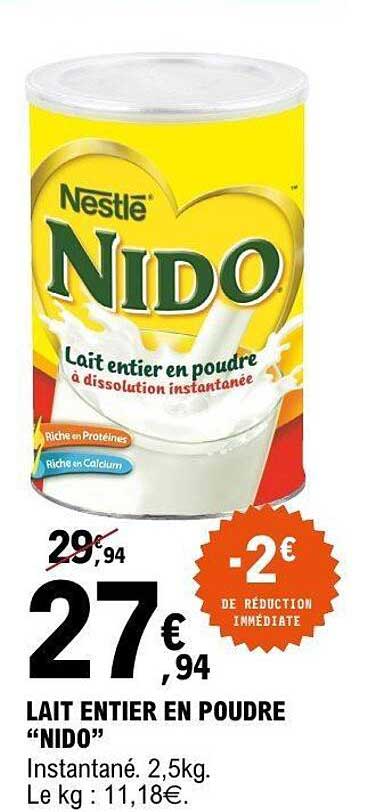 LAIT ENTIER EN POUDRE “NIDO”