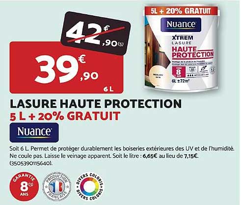 LASURE HAUTE PROTECTION 5 L + 20% GRATUIT