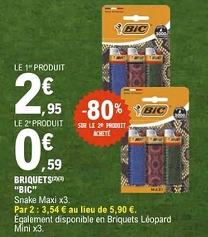 LE 1° PRODUIT 2€ 95 LE 2° PRODUIT 0€ 59 -80% SUR LE 2° PRODUIT ACHETÉ