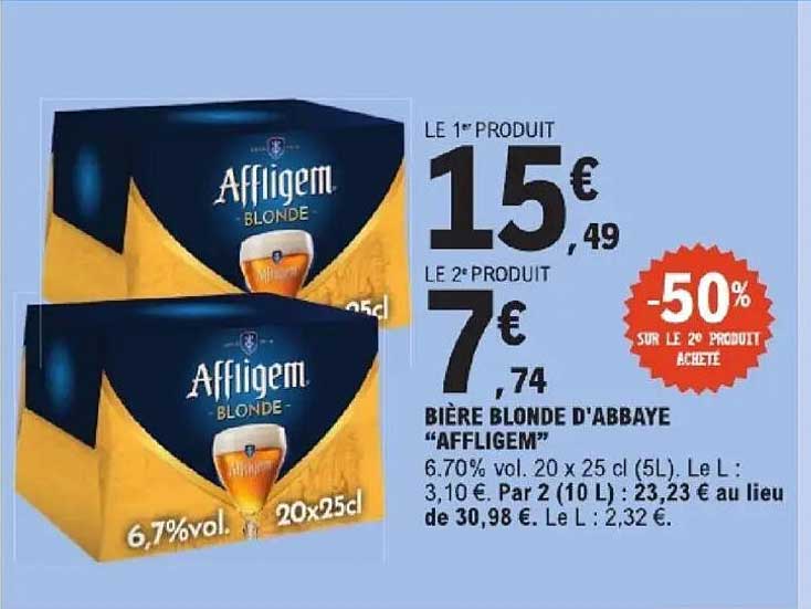 LE 1er PRODUIT 15€49 LE 2e PRODUIT 7€74 -50% SUR LE 2e PRODUIT ACHETÉ