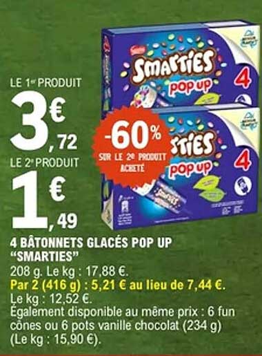 LE 1er PRODUIT 3€72 LE 2e PRODUIT 1€49 -60% SUR LE 2e PRODUIT ACHETÉ