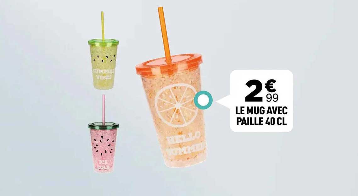 LE MUG AVEC PAILLE 40 CL